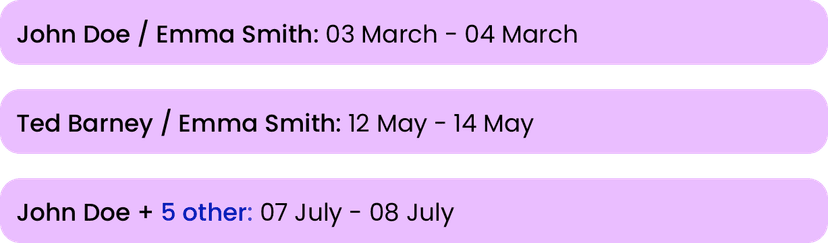 Scheduling Conflicts